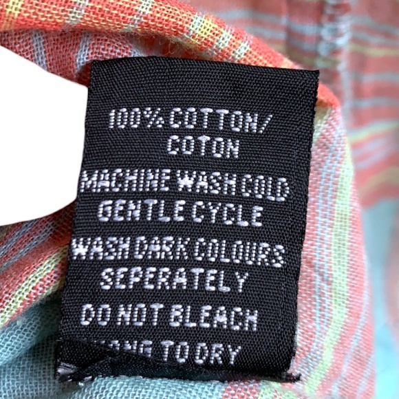 Iky & Me Women's Plaid Shirt Size 3X Aqua Plaid Distressed Hem Button Down - Picture 6 of 6